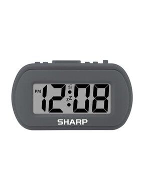 Bedside Digital Alarm Clock Battery Operated Black LCD Display Snooze Light